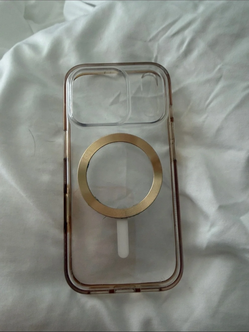 ZAGG Clear MagSafe-Compatible Phone Case — Transparent with Light Amber Trim